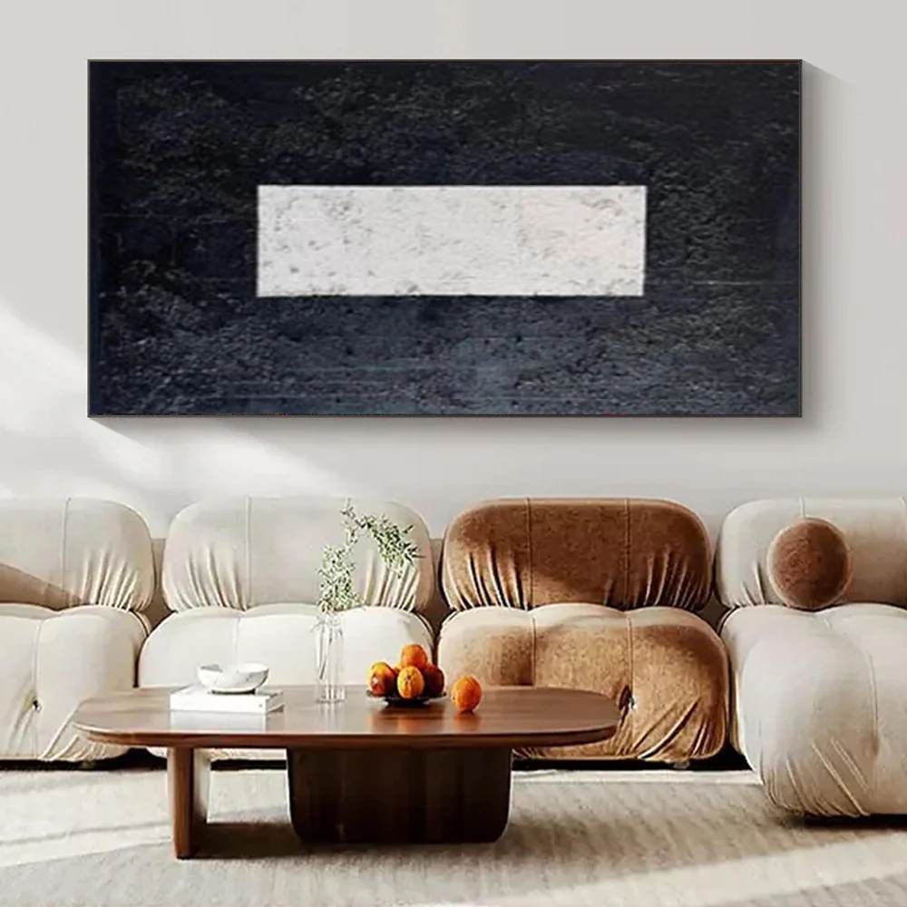 Office Hand-painted Original White Minimalist Entryway Wall Art X1AN1